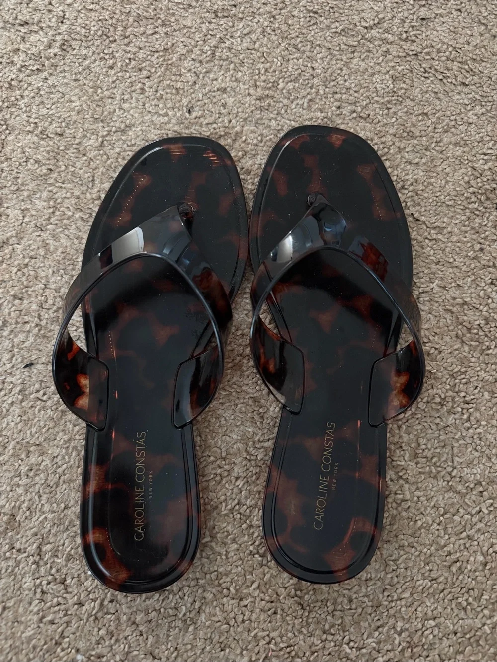 Caroline Constas jelly tortoiseshell flip flops 8